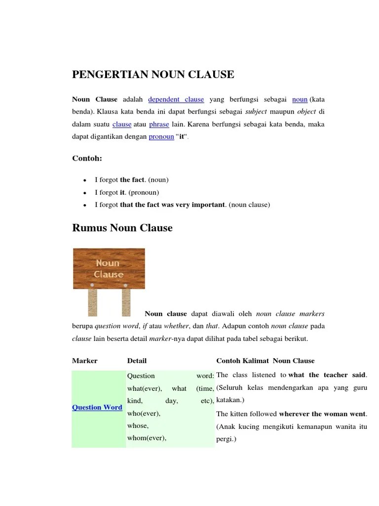 Noun Clouse | PDF