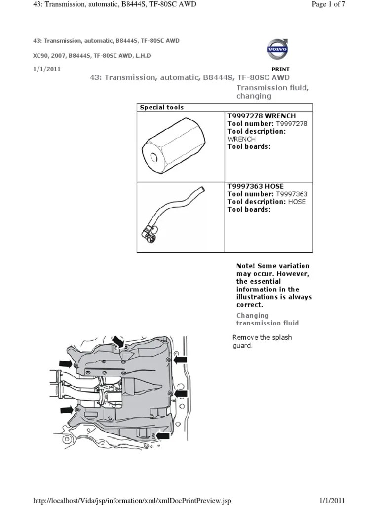 20110101 185206 xc90 v8 Transmission Fluid Change PDF PDF