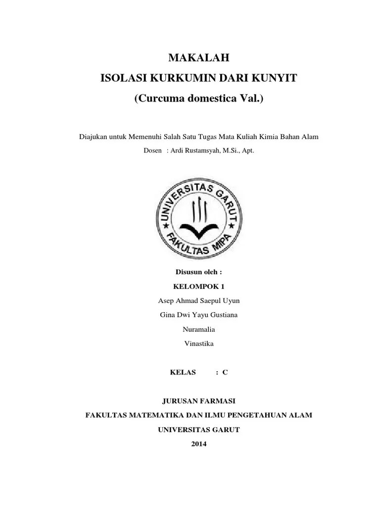 ISOLASI KURKUMIN DARI KUNYIT PDF