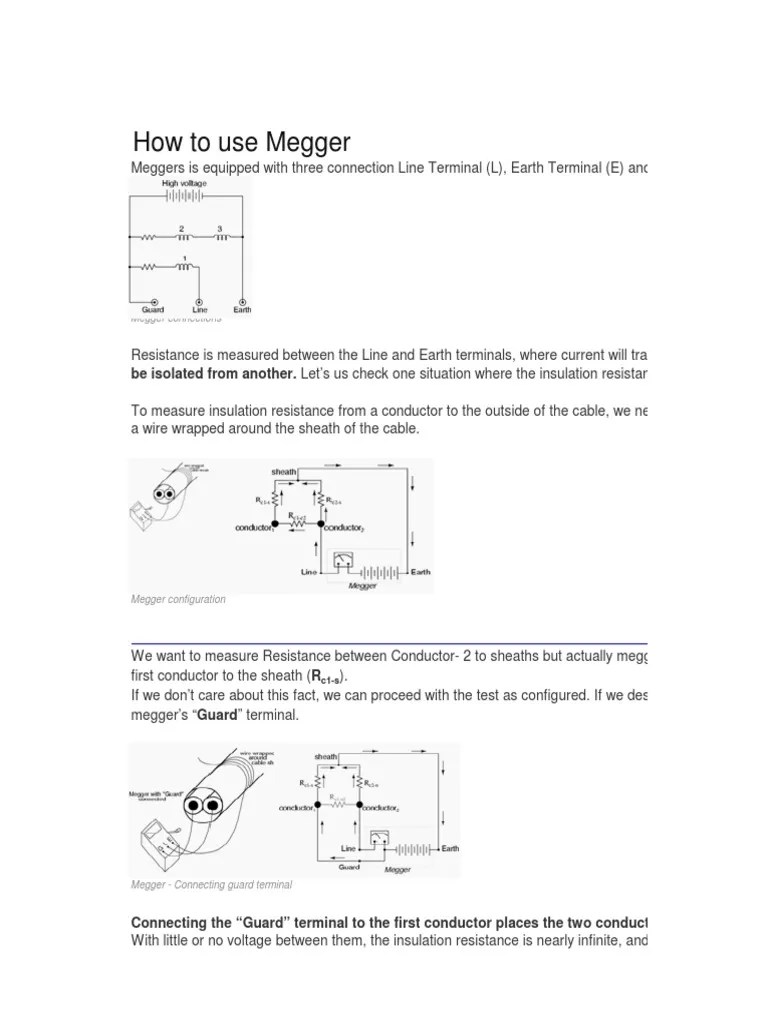 How To Use Megger... PDF Electrical Conductor Electrical