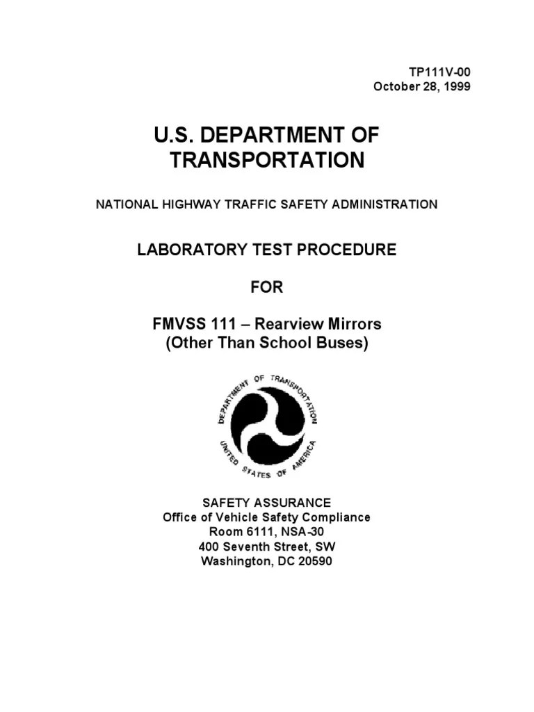 FMVSS 111V00 Calibration Mirror
