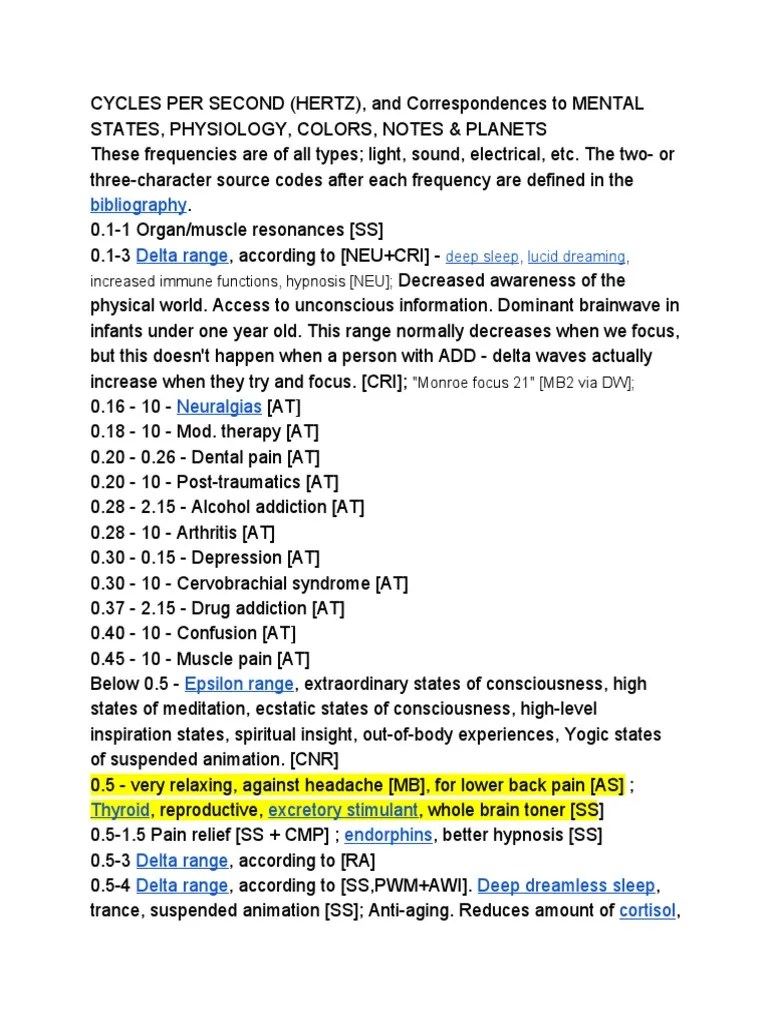 Binaural Frequency List Guide PDF Electroencephalography Sleep