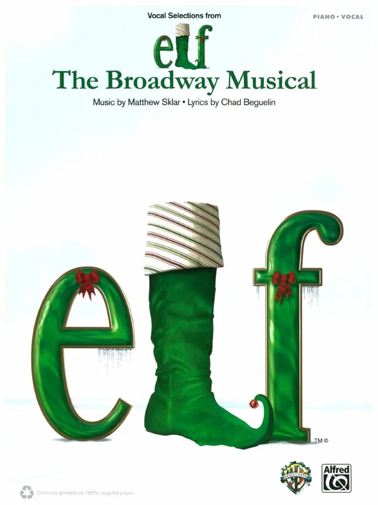 Elf The Broadway Musical Piano Vocal PDF Entertainment (General)