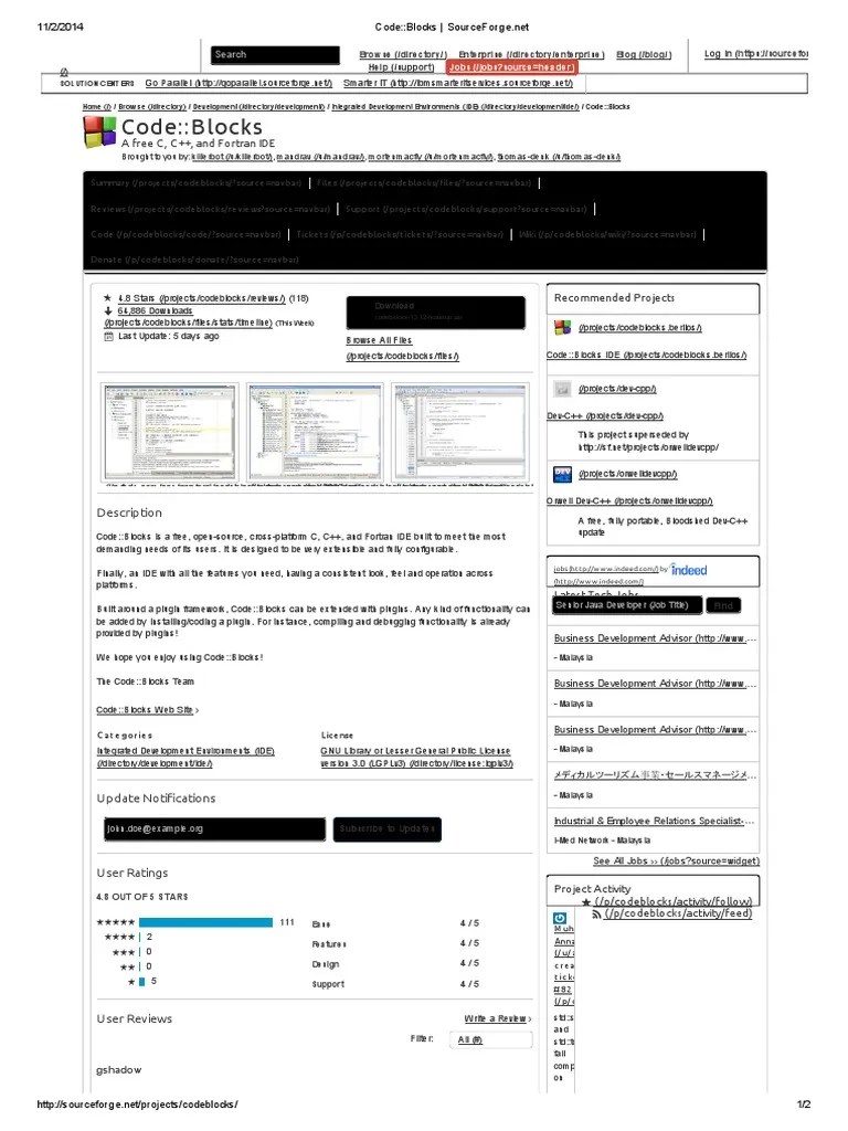 Code Blocks Download Free PDF Free Software Software