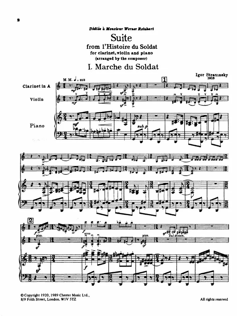 Stravinsky - Histoire Du Soldat Suite Full Score | PDF