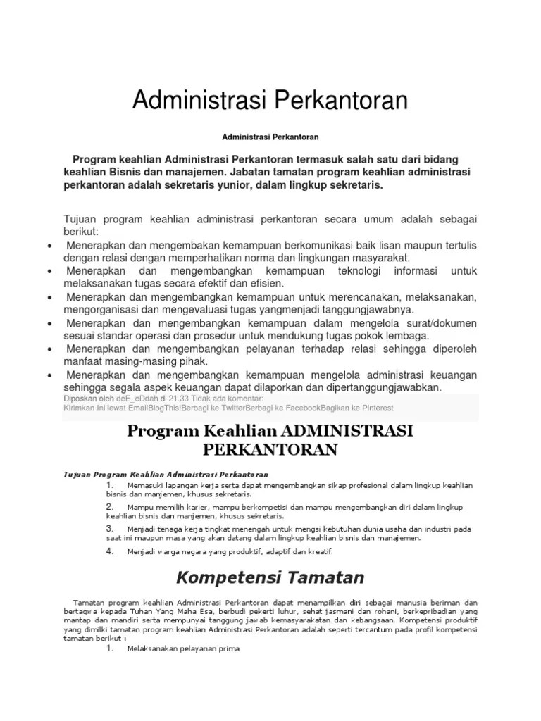 Administrasi Perkantoran | PDF