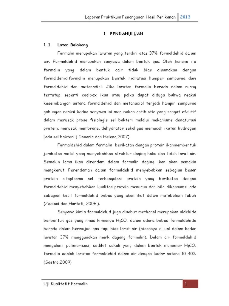 Uji Kualitatif Formalin