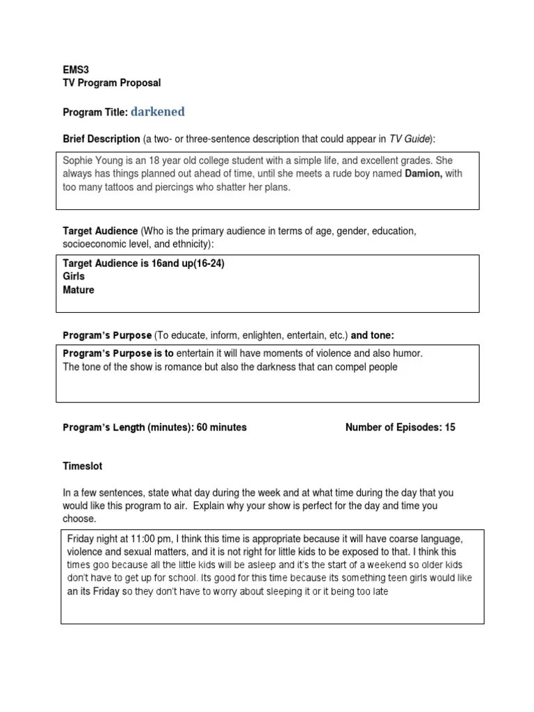 tv show proposal Television Programs Twitter