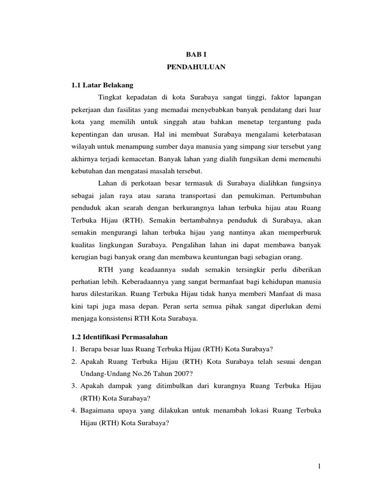 Proposal Pemetaan RTH Taman Kota Surabaya