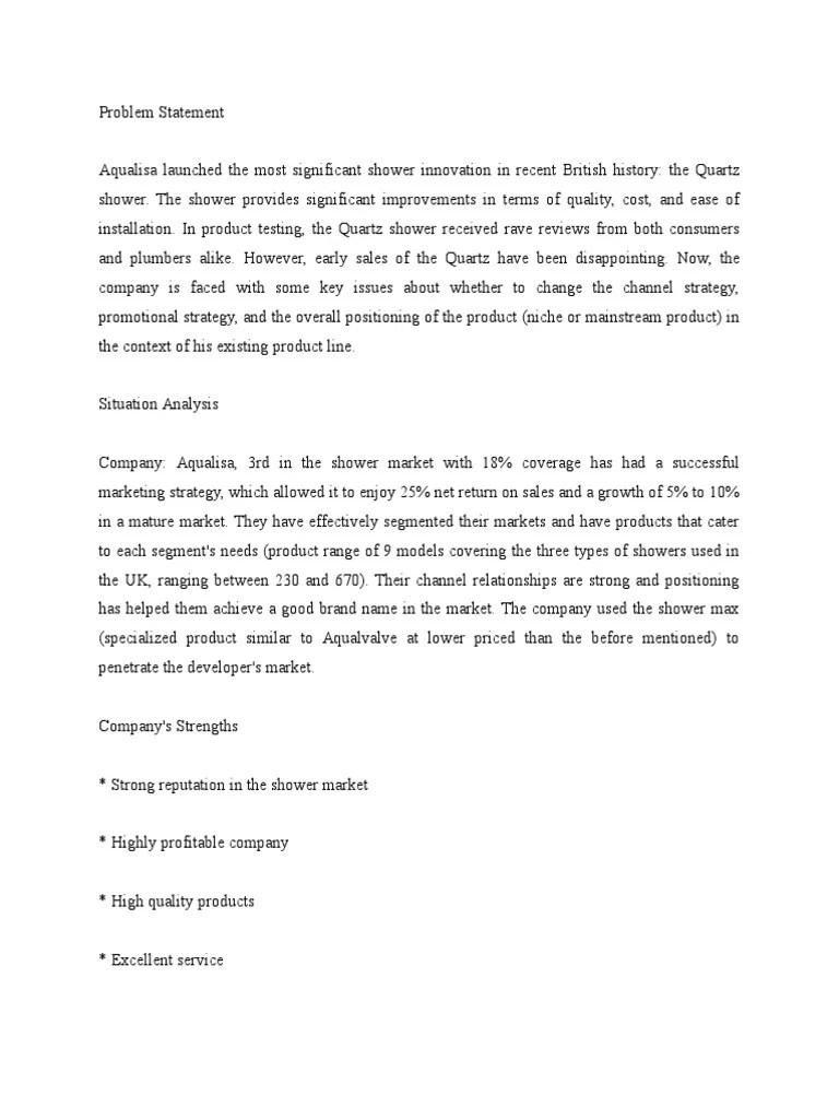 Case Analysis Problem Statement Retail Sales