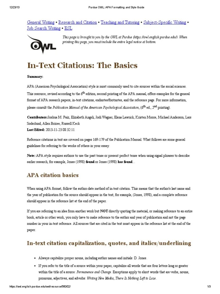 Purdue OWL_ APA Formatting and Style Guide Citation Apa Style