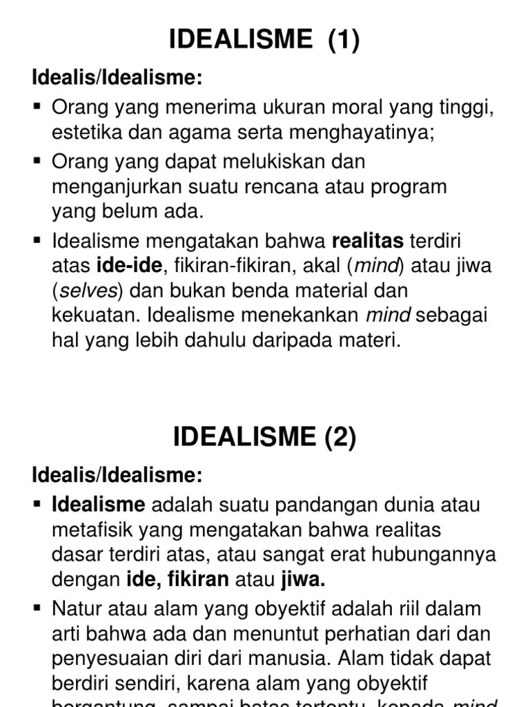 Filsej - Filsafat Idealisme | PDF