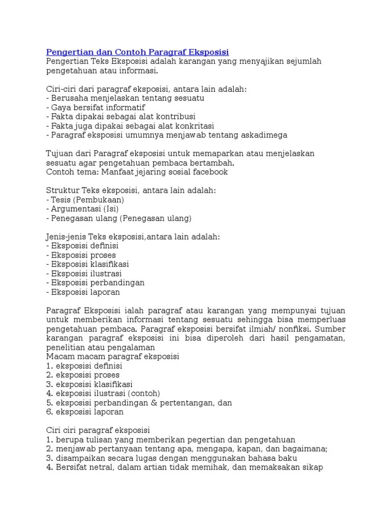 Jenis Jenis Teks Eksposisi Dan Contohnya