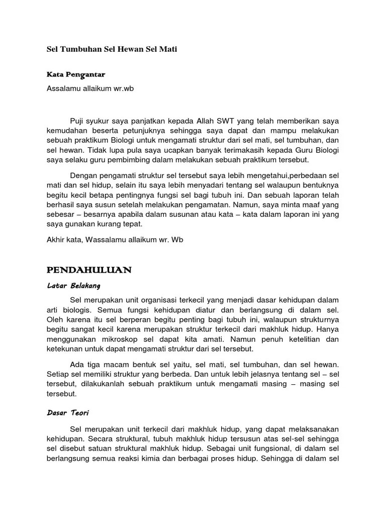 Sel Tumbuhan Sel Hewan Sel Mati | PDF