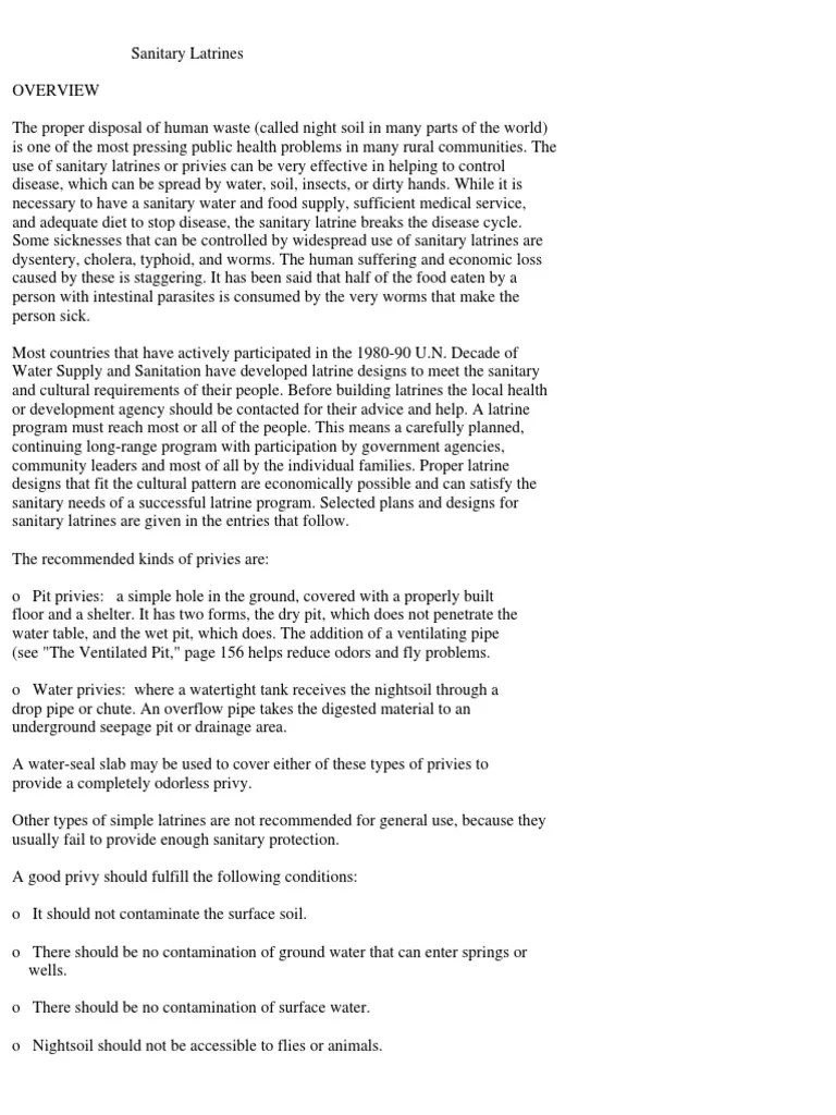 Sanitary Latrines Sanitation Concrete