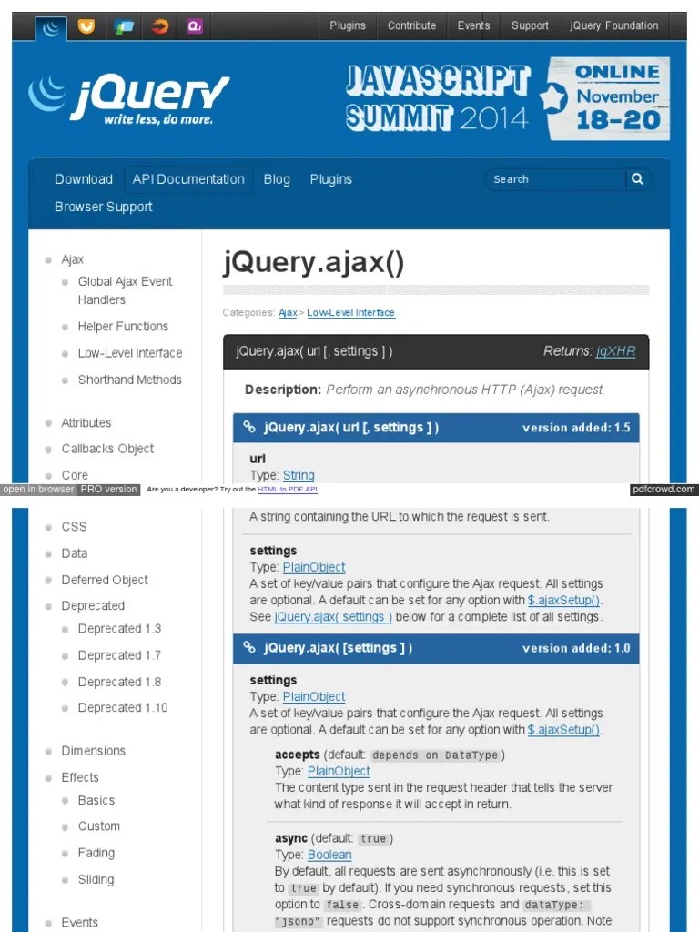 API Jquery Com Jquery Ajax Ajax (Programming) J Query