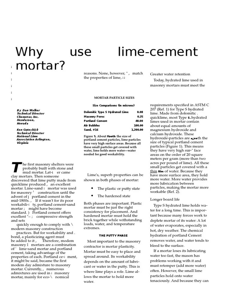 Why Use Limecement Mortar Mortar (Masonry) Concrete