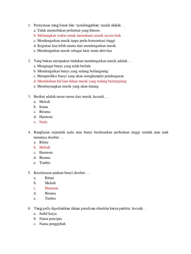 Soal Seni Musik | PDF