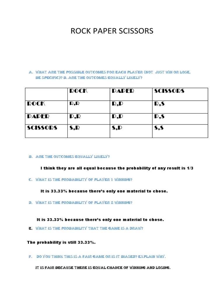 Rock Paper Scissors PDF