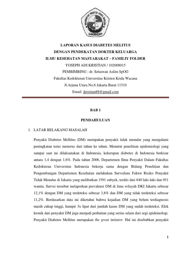 Laporan Kasus Diabetes Melitus-Joseph | PDF