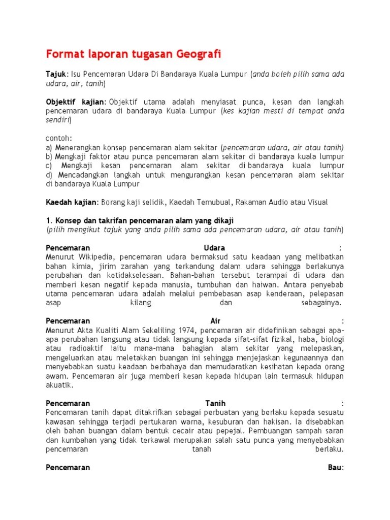 Kaedah Kajian Untuk Pencemaran Udara