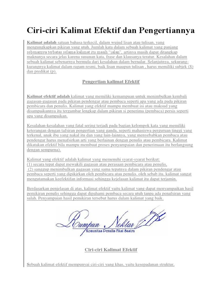 Kalimat Efektif Sip | PDF