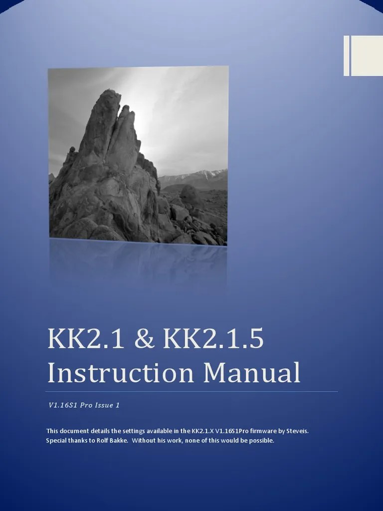 KK2.1.X Instruction Manual V1.16S1 Pro | PDF | Electrical Engineering