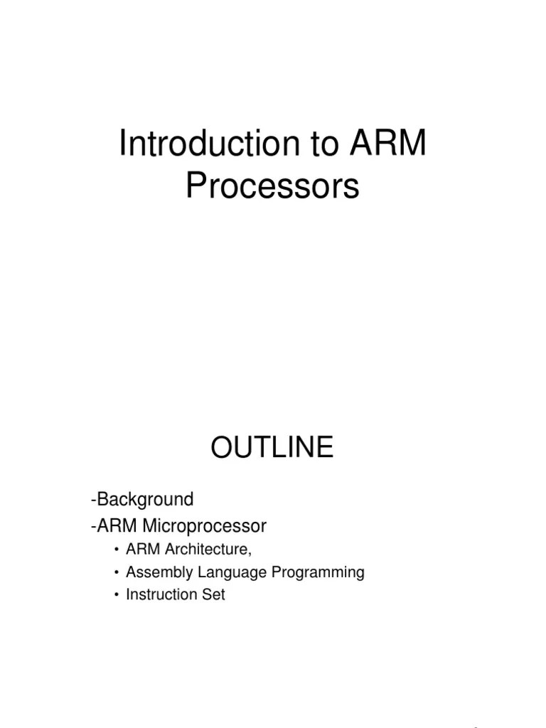 2Introduction To ARM Architecture PDF Arm Architecture
