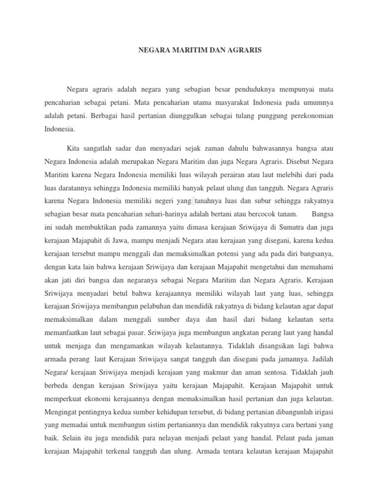 Negara Maritim Dan Agraris | PDF