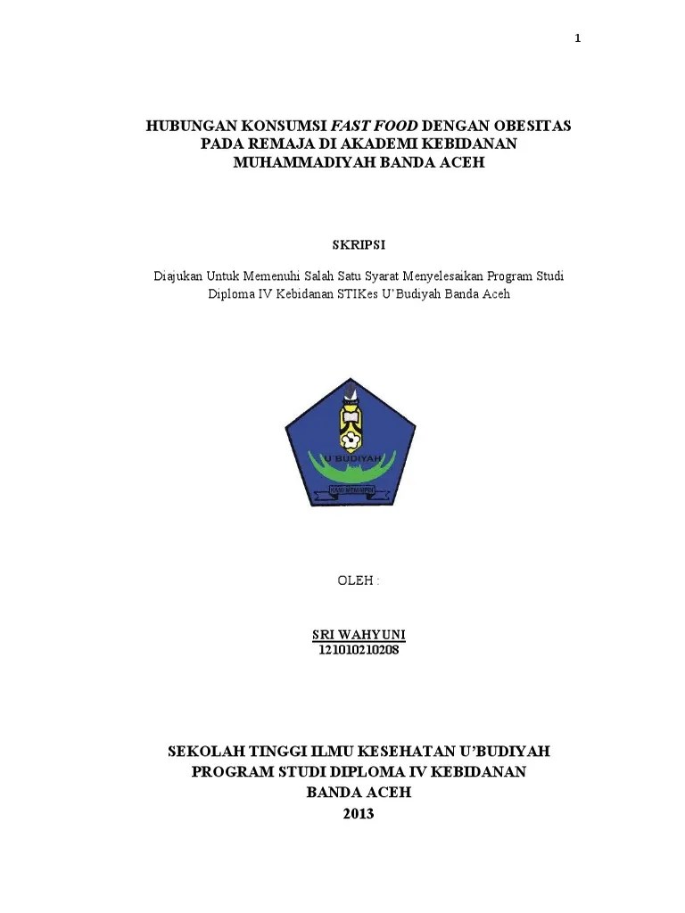 Skripsi Obesitas Pada Remaja Contoh Surat