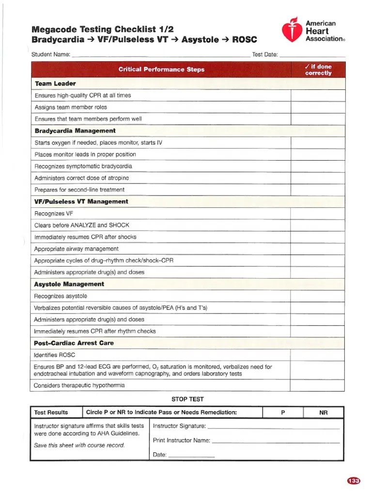 ACLS Megacode Checklist