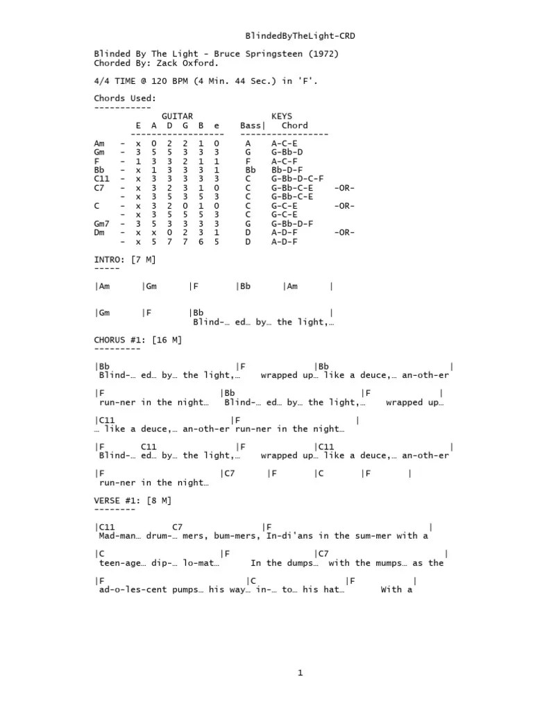 Blinded By The Light Bruce Springsteen American Songs Rock Songs