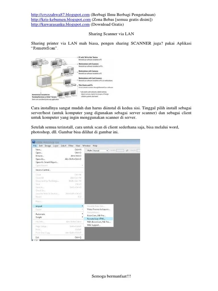 Sharing Scanner Via Lan Image Scanner Computer Network