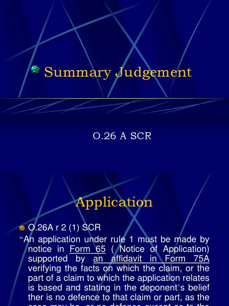 Summary Judgement(DEF) Summary Judgment Judgment (Law)