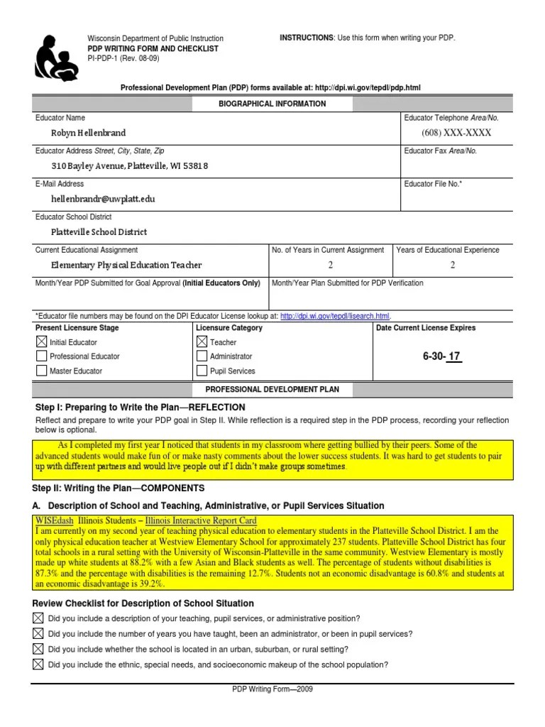 PDP Document PDF Physical Education Teachers