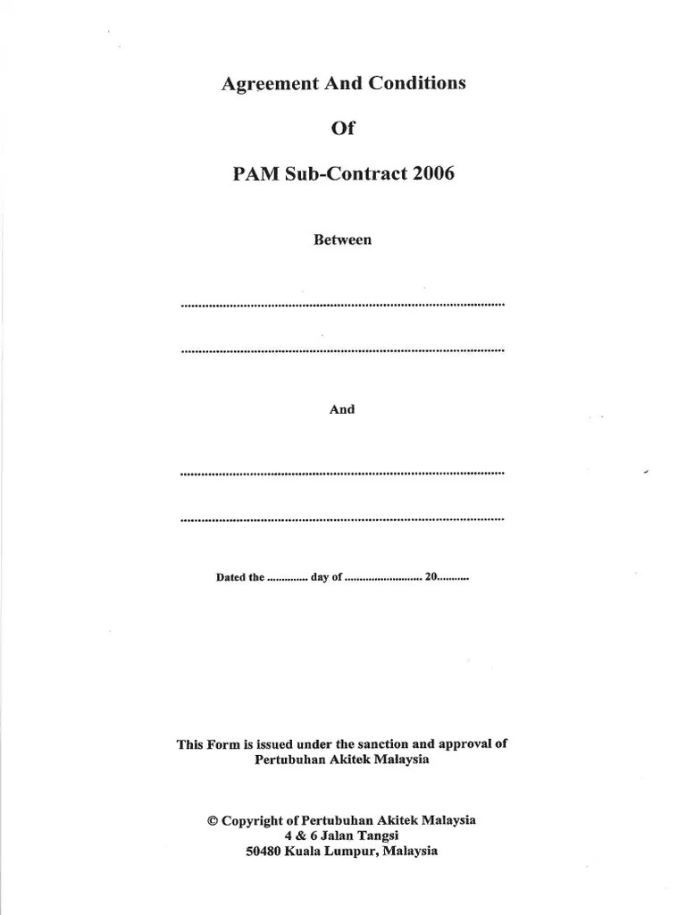 Agreement Conditions of PAM SubContract 2006 PDF