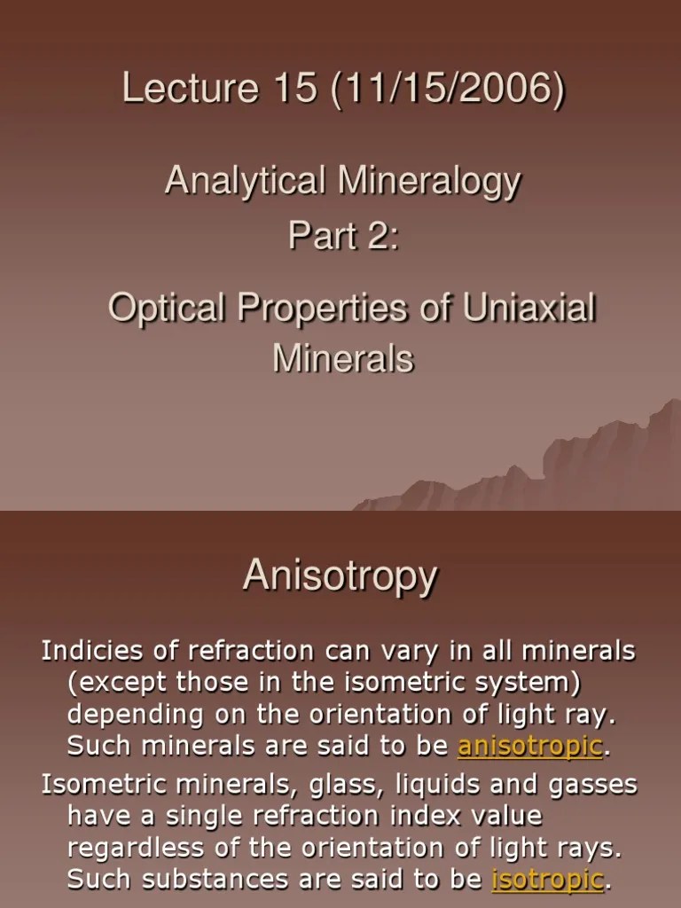 Analytic Mineralogy_Optical Properties of Uniaxial Minerals.ppt