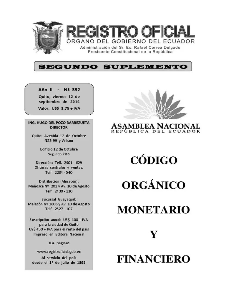 Código Orgánico y Financiero Seguro Bancos centrales