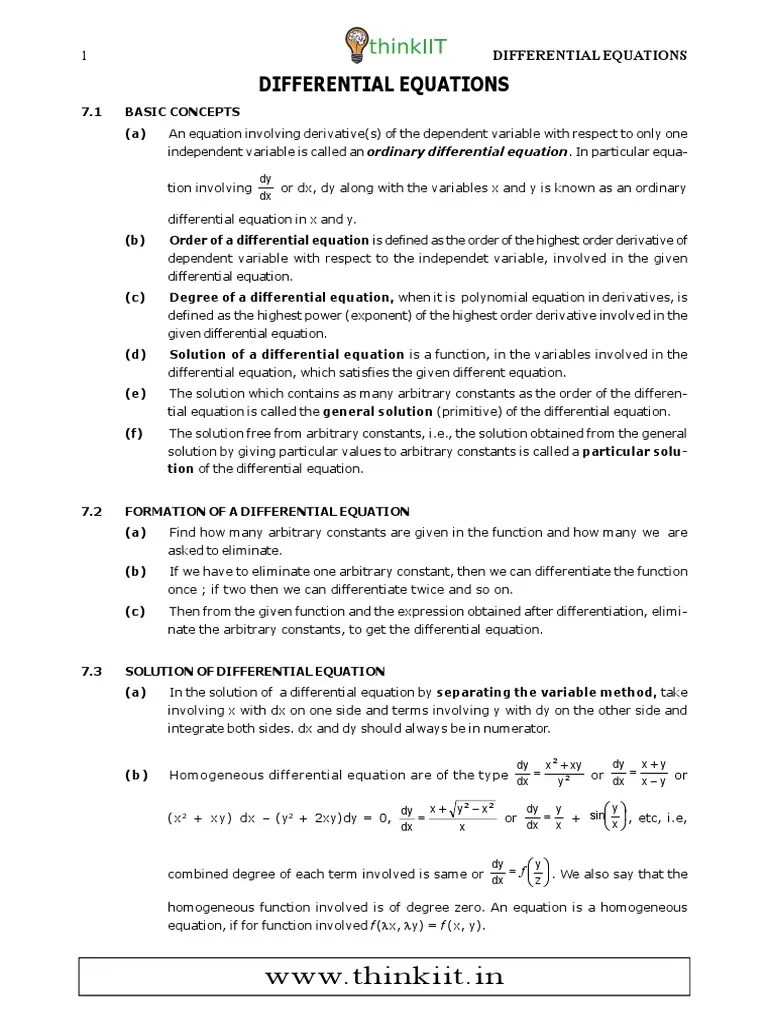 9 Differential Equations Variable (Mathematics) Derivative