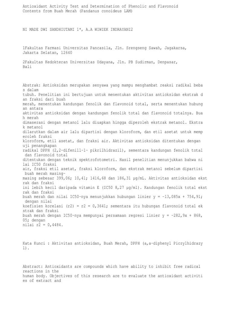 Jurnal Buah Merah Antioksidan