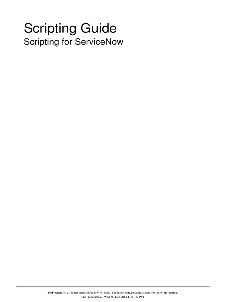 Scripting Guide ServiceNow PDF Parameter Programming