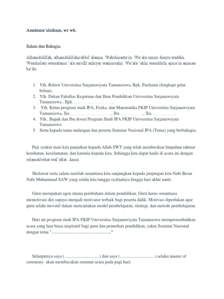 Kumpulan Contoh Contoh Teks Mc Seminar Kesehatan - Kumpulan Contoh Teks MC