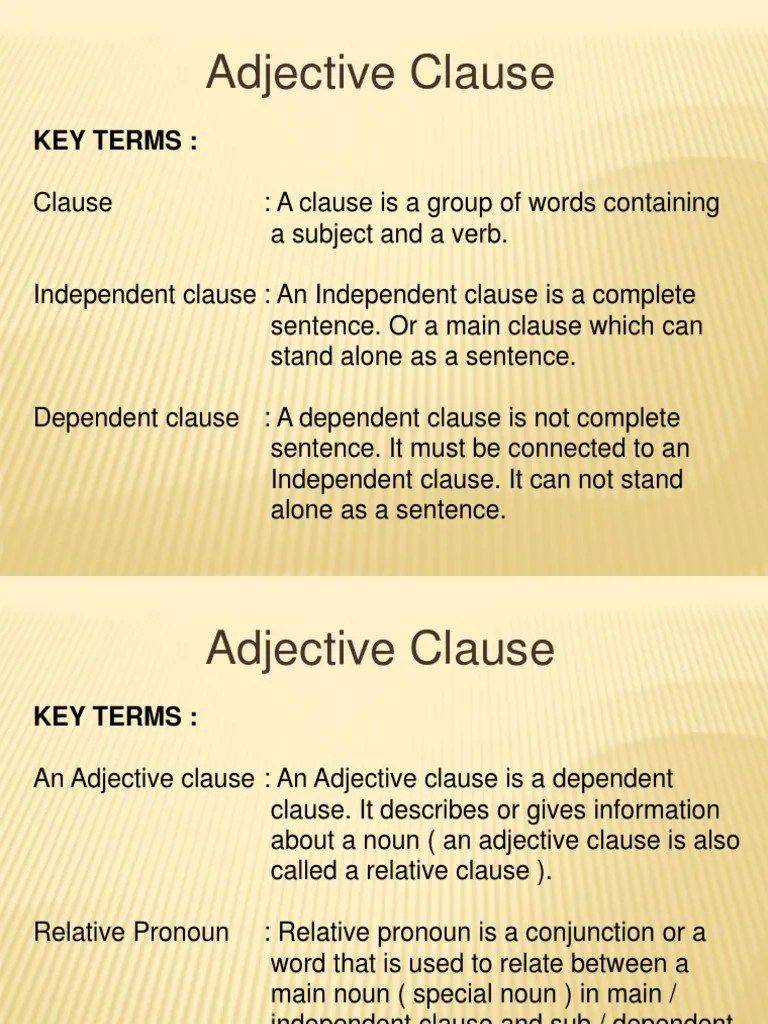 6 Adjective Clause | PDF | Pronoun | Clause