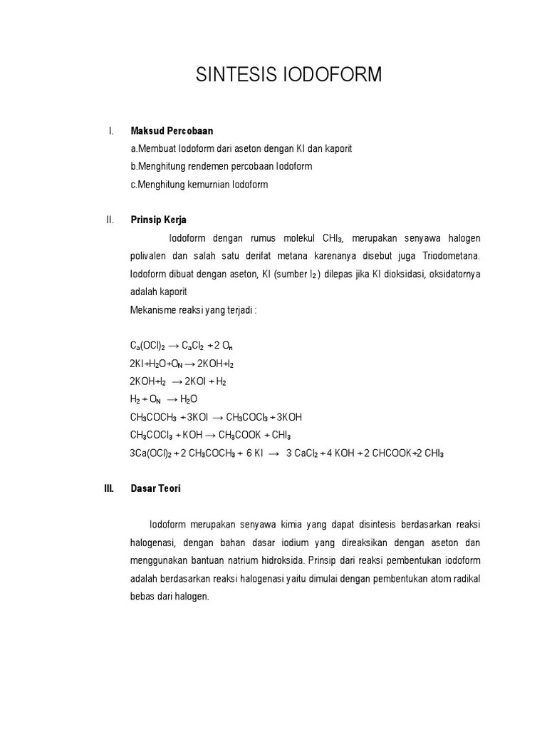 Sintesis Iodoform
