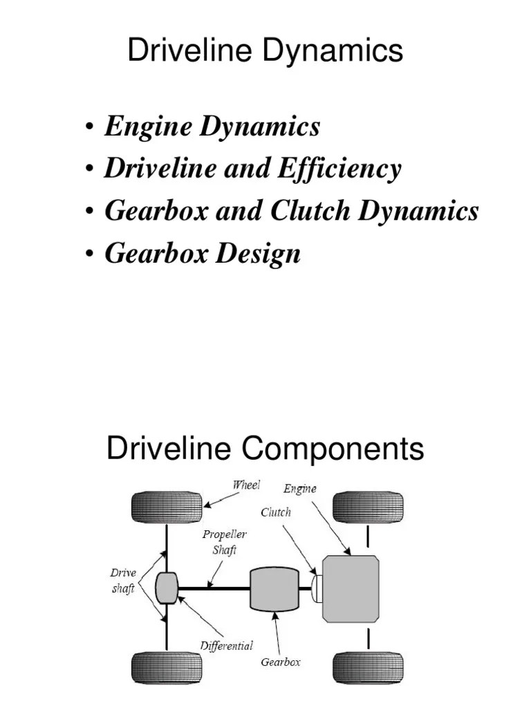 10 0 Driveline Dynamics Notes Transmission (Mechanics)