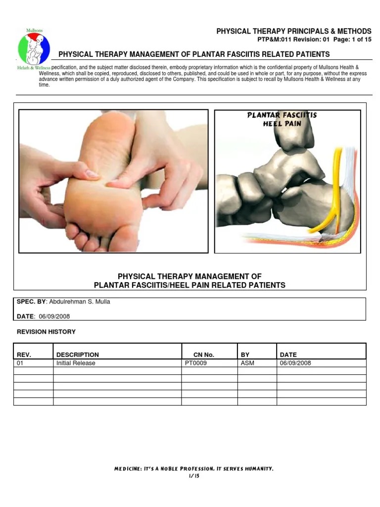Plantar Fasciitis Medical Journal Foot Pain