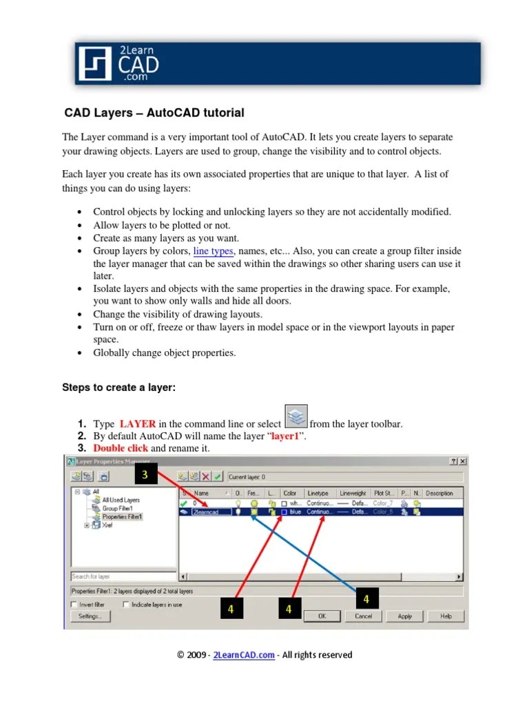 CAD Layers Control Objects Visibility in AutoCAD PDF Auto Cad