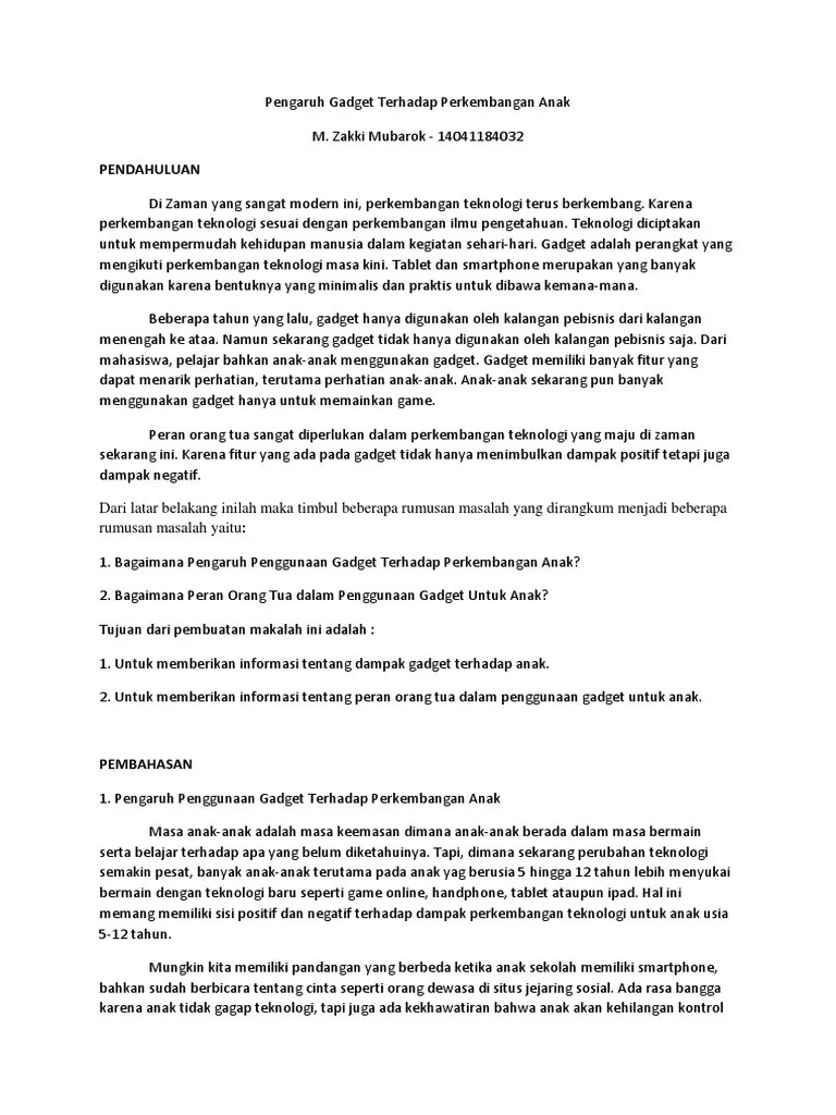 Pengaruh Gadget Pada Anak | PDF