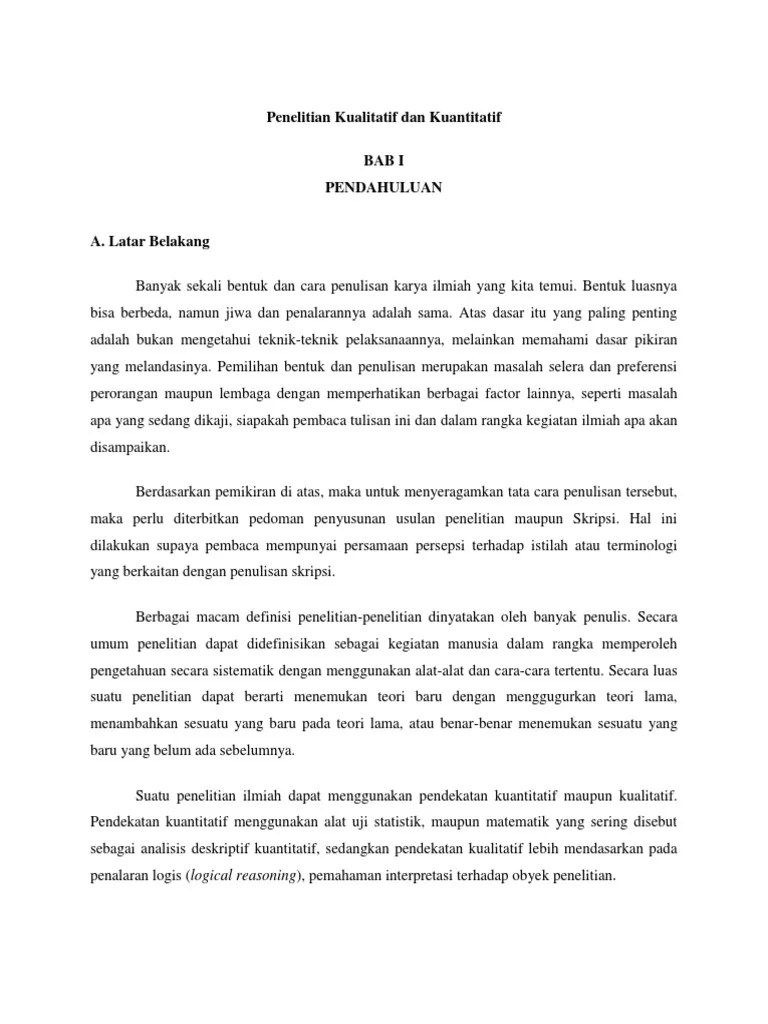 Makalah Penelitian Kualitatif Dan Kuantitatif | Pdf