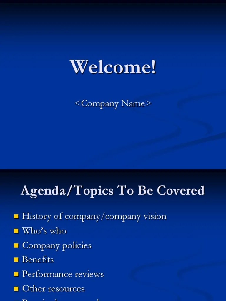 Employee Orientation Powerpoint Presentation